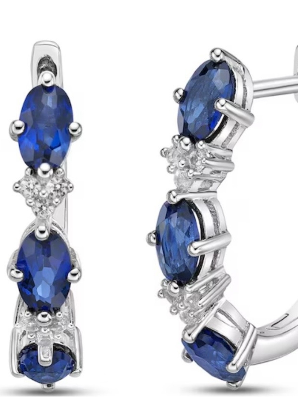 Kay Jewelers Blue & White Lab created sapphire earrings sterling silver